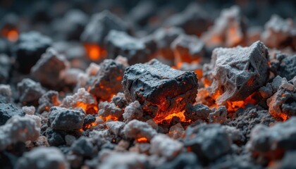 Hot coals in the forge close-up. Background for design AI generated Hot coals in the forge close-up. Background for design AI