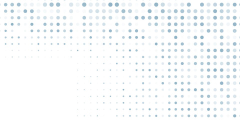 Vector abstract blue gradient halftone background. Frame of modern geometric shapes graphic randomus