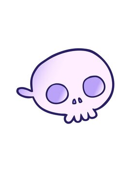 shaking motion animation of cartoon spooky skull mask