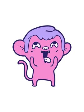 bobbing motion animation of crazy cartoon of monkey