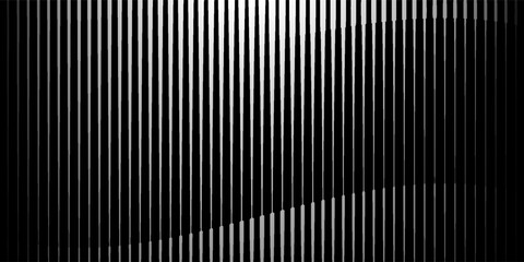 Obraz premium Thin line halftone gradient texture. Fading vertical stripe gradation background. Repeating wide pattern backdrop. Black parallel lines wallpaper for overlay, print, cover, banner, poster. Vector