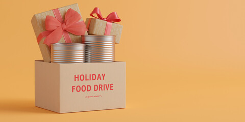 Charity Collection Box for Holiday Food and Presents