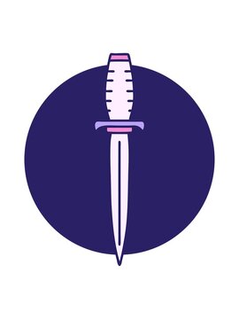 bob and pause animation of an iconic tattoo style image of a dagger