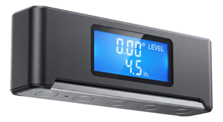 Digital magnetic level with LCD, ideal for HVAC professionals.