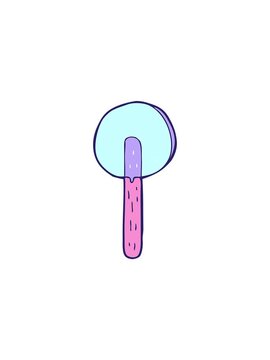 splitting effect animation of cartoon lollipop design