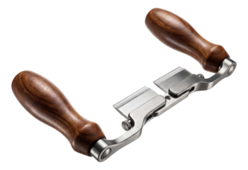 Adjustable drawknife with replaceable blades for precision in wood sculpting.