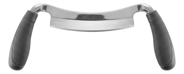 Ergonomic drawknife with rubber grips, ideal for green woodworking tasks.