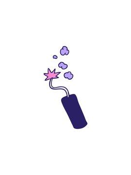 splitting effect animation of hand drawn cartoon doodle of a lit dynamite stick