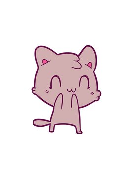 pressure popping animation of cartoon happy cat