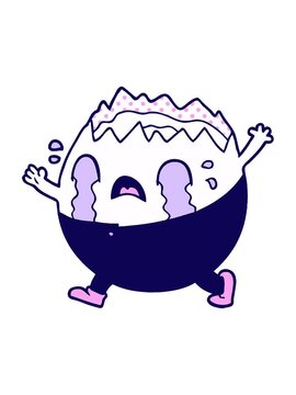 neon light effect animation of humpty dumpty cartoon