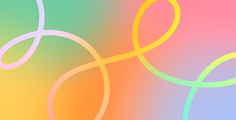 Playful doodle swirl abstract colorful liquid gradient vibrant modern artistic background illustration