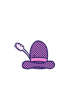 horizontally vibrating animation of hand drawn cartoon doodle of a farmers hat