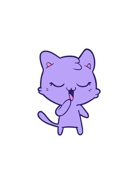 popping motion animation of happy cartoon cat doodle