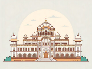 Minimalist vector depiction of Bhuj Aina Mahal