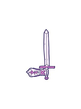 splitting effect animation of sword and hand cartoon