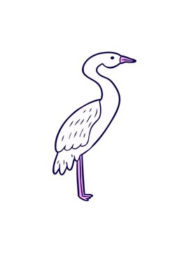 neon light effect animation of cartoon stork