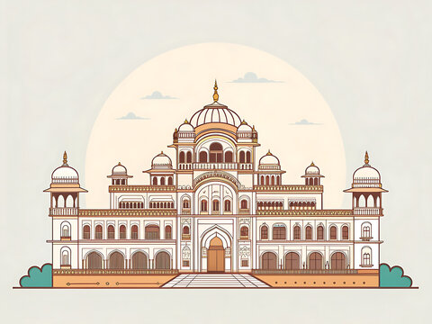 Minimalist vector depiction of Bhuj Aina Mahal