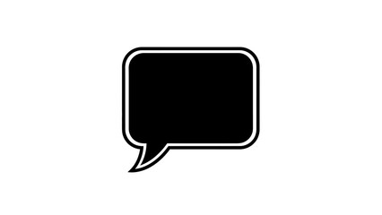 Naklejka premium Black speech bubble icon on a white background.