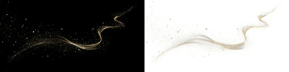 Fototapeta premium PNG Golden Light Trail Overlay PNG on transparent background