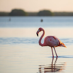A calm outdoor scene showing green fields under a bright blue sky with soft clouds