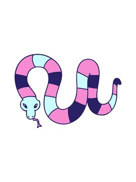 splitting motion animation of quirky cartoon snake