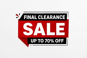 Final clearance sale up to 70 percent off