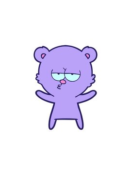 starburst effect animation of bored bear cartoon