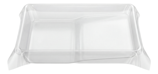 Thin plastic disposable paint tray liner for easy cleanup in DIY projects.