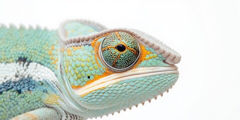 Macro shot of a reptile eye showing intricate patterns and reflective surface, suitable for scientific analysis