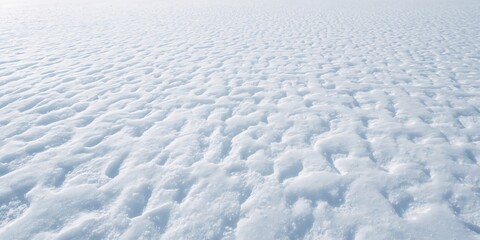 Obraz premium Wide panoramic winter scene with snow-covered ground natural textures and wind-sculpted patterns, seasonal change