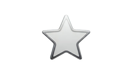 Silver Star Icon on White Background