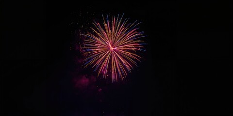 Tall image capturing colorful fireworks lighting up the night sky, suitable for festive event backgrounds