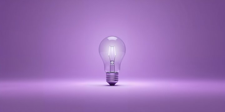 Halogen light bulb on purple background, energy efficiency for lighting design