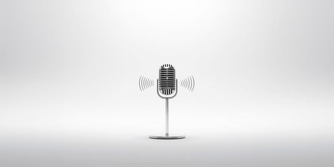 Isolated microphone symbol in a concert setting, ideal for UI backdrop related to audio technology