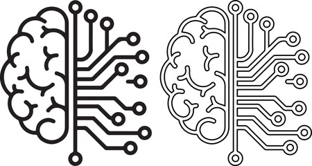 Human Brain Circuit Board Illustration.