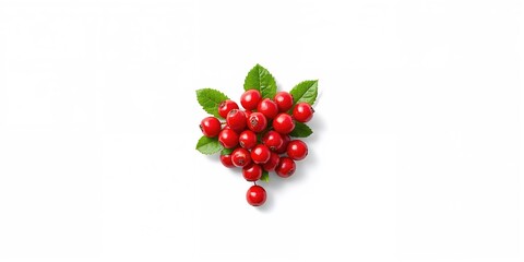 Ripe red rowan berries on a white background used for decorative floral arrangements, autumn season