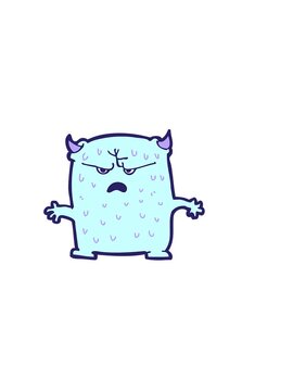 horizontally vibrating animation of cartoon little alien