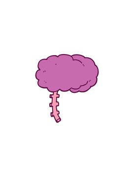 pressure popping animation of cartoon doodle of a brain