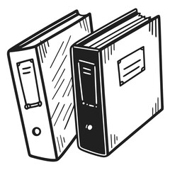 Two office folders in detailed illustration style for organizing documents  