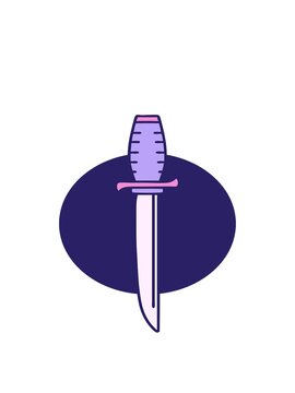 bobbing motion animation of iconic tattoo style image of a dagger