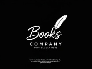 Obraz premium Stylized Feather Logo for Books Company Branding
