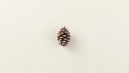 Artificial snow-covered pine cone isolated on white, winter holiday decoration, Christmas theme