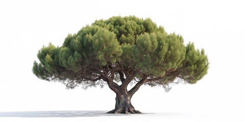 Cedar of Lebanon, a conifer species, isolated on white background, suitable for botanical study or identification