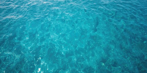Aerial view of sea blue water surface texture, suitable for editorial header backgrounds, vacation focus