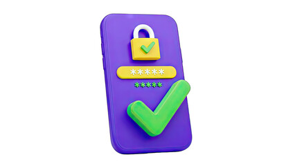 Smartphone with Password and Security Check - Digital Concept