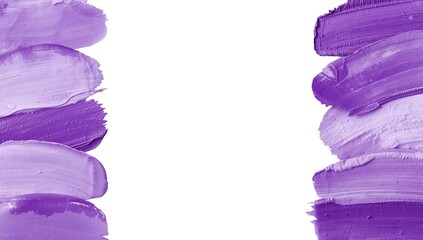 Collection of purple brush strokes on a white backdrop, ideal for creative projects or text overlays