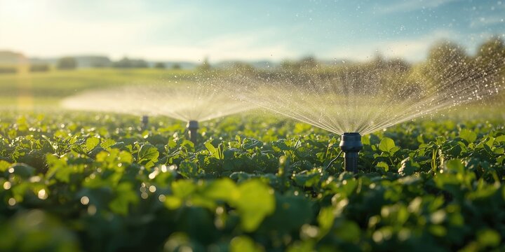 Automated watering system in a vegetable garden supporting plant health, focusing on irrigation maintenance practices