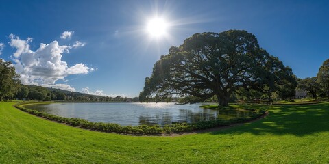 Naklejka premium Porto City Park, urban green space designed for recreation and relaxation, ideal for outdoor activities