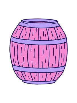 jiggle motion animation of hand drawn cartoon doodle of a wooden barrel