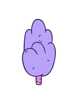 vibrating motion animation of hand drawn cartoon doodle single green tree